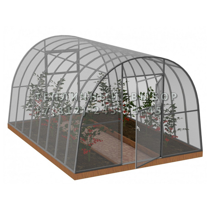 Теплица из поликарбоната Арочная 2,5х10 h=2 м профиль 30х30 мм